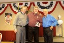Jim Lundeend was the Over 50 Cy Young winner in 2012.  Here he receives his award from Dick Stigman (l) and Frank Quilici. 